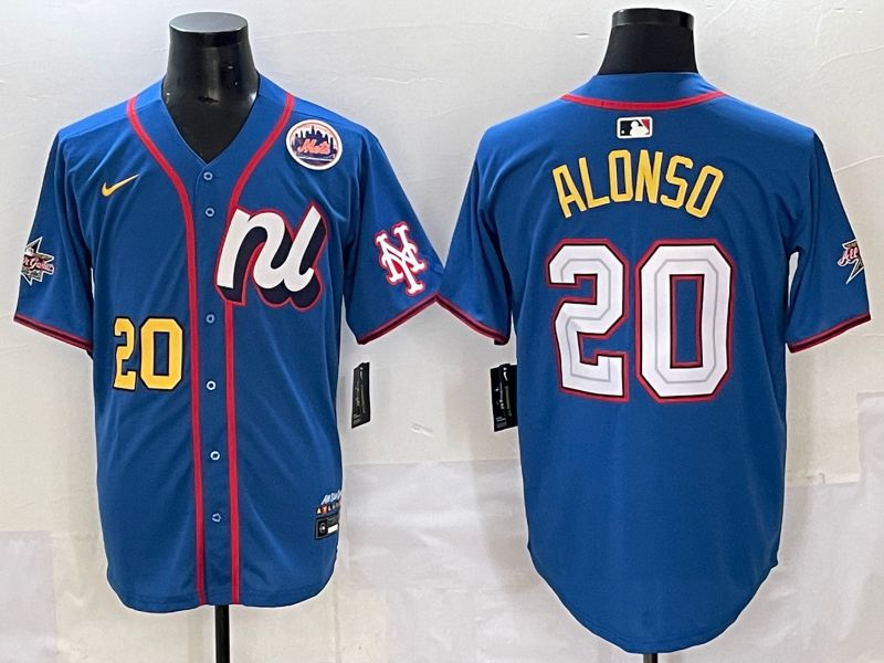 Men 2025 New York Mets #20 Alonso Blue All star Nike MLB Jersey style 7->new york mets->MLB Jersey